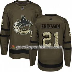 Vancouver Canucks Loui Eriksson 21 Adidas 2017-2018 Camo Groen Authentic Shirt - Mannen